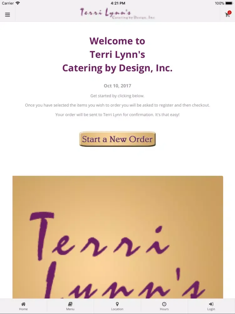 Terri Lynn's Catering iPad 應用截圖