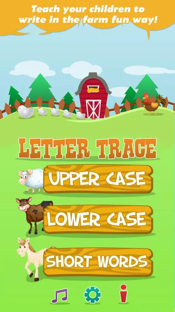 ภาพหน้าจอของ Letter Trace with Uppercase, Lowercase, and Short Words