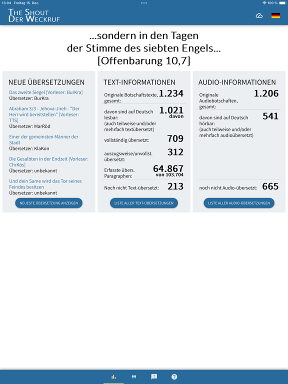 THE SHOUT / DER WECKRUF iPad  Screenshots