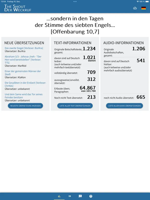 THE SHOUT / DER WECKRUF iPad 应用截图