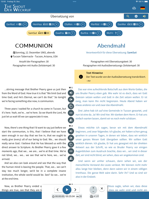 THE SHOUT / DER WECKRUF iPad  Screenshots