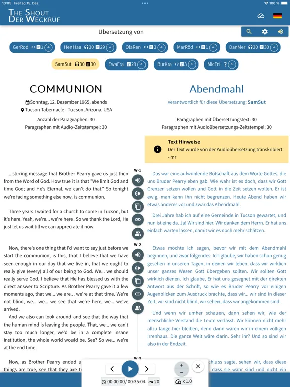 THE SHOUT / DER WECKRUF iPad 应用截图