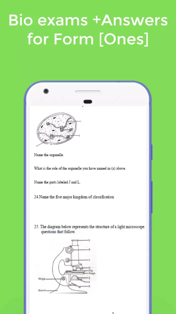Screenshot di Biology Form 1 Exams + Answers