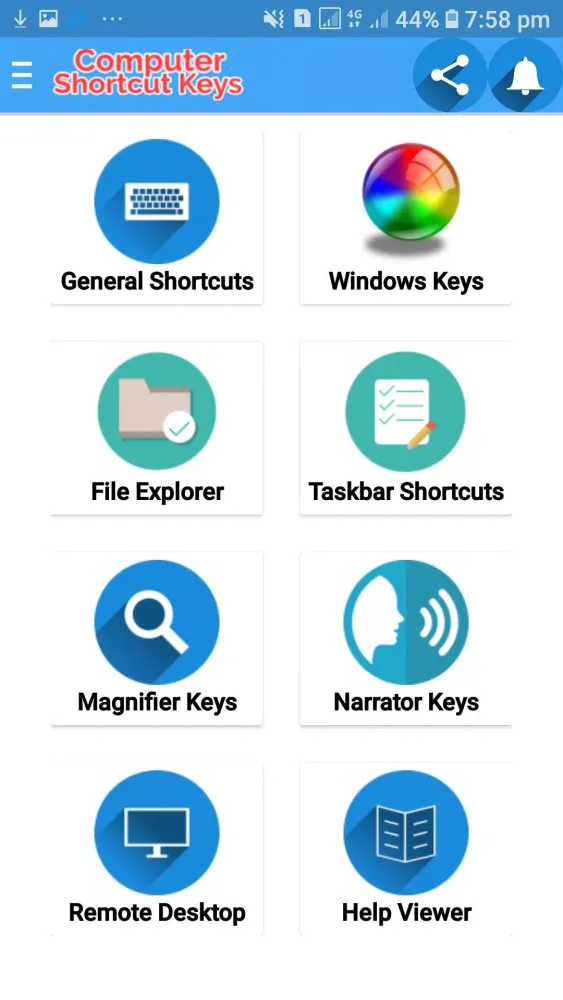 Computer Shortcut Key Learning Screenshots