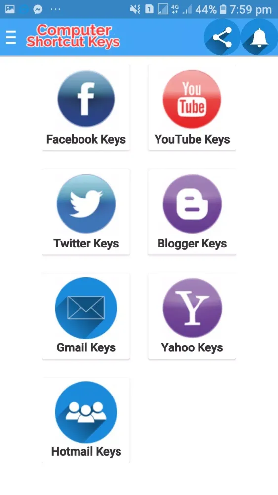 Computer Shortcut Key Learning Screenshots