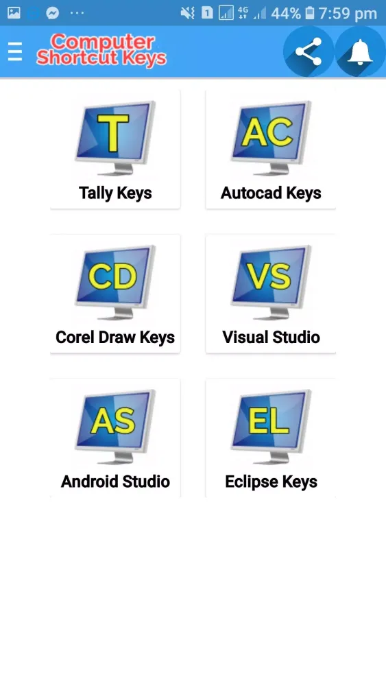 Computer Shortcut Key Learning Screenshots