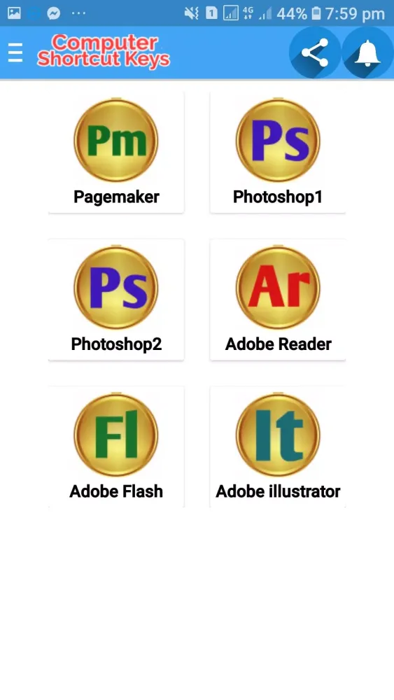 Computer Shortcut Key Learning Screenshots