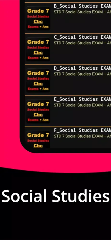 Ảnh chụp màn hình của Grade 7 Social Studies Exams+a