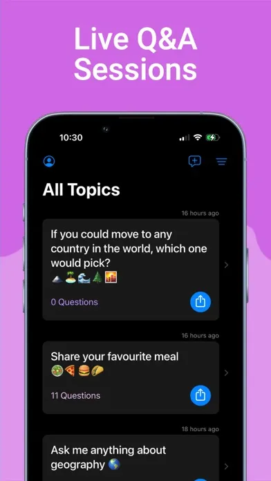 Captures d'écran de Live Questions - Ask Anything