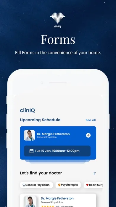ภาพหน้าจอของ clinIQ Healthcare