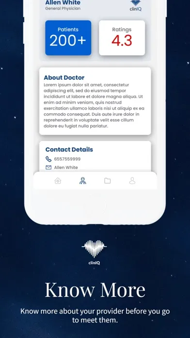 ภาพหน้าจอของ clinIQ Healthcare