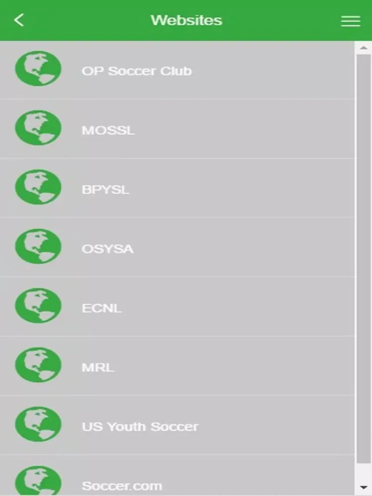 Capturas de tela do Ohio Premier Soccer Club iPad 