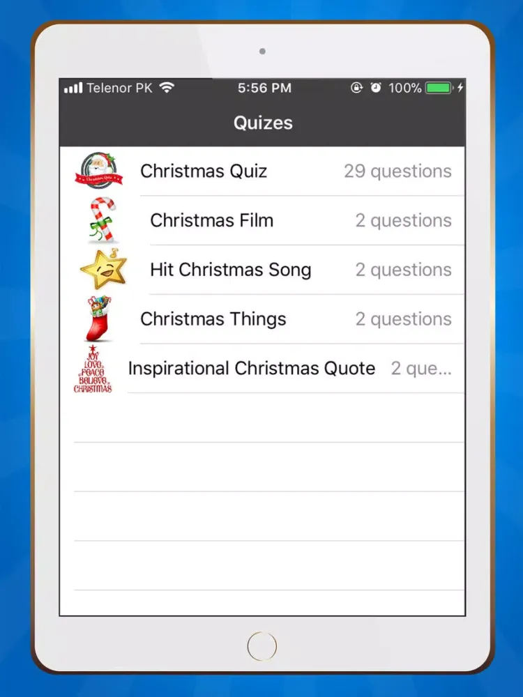Christmas Trivia Quiz 2018 iPad 應用截圖