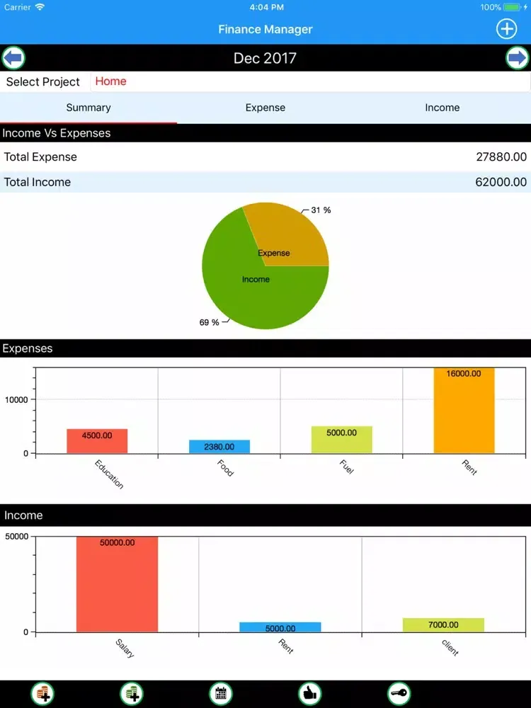 Finance Manager CS iPad  Screenshots
