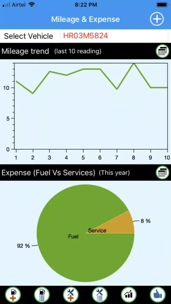 Vehicle Mileage & Expense Screenshots