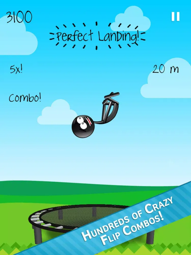 Ảnh chụp màn hình của Stickman Trampoline PRO - Extreme Flip Action! iPad 