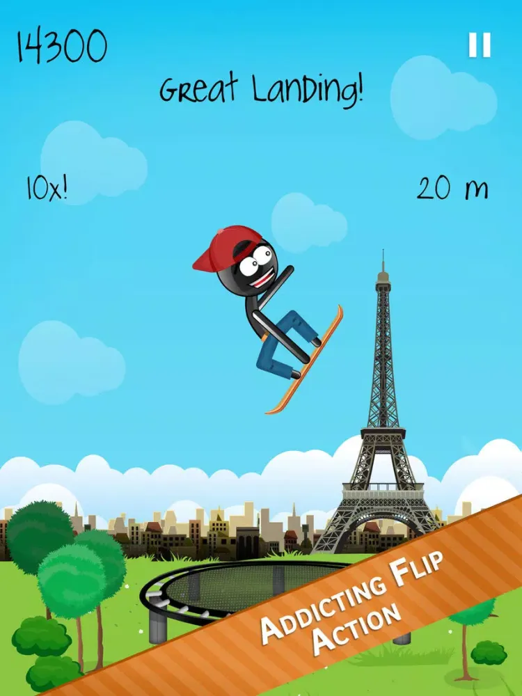 Ảnh chụp màn hình của Stickman Trampoline PRO - Extreme Flip Action! iPad 
