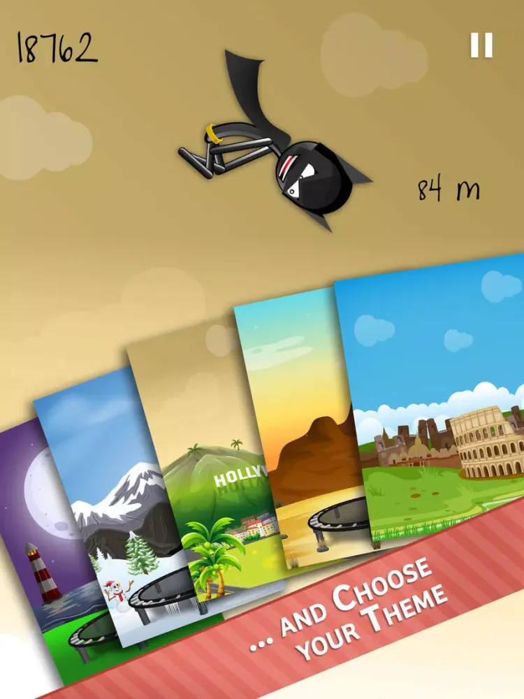 Ảnh chụp màn hình của Stickman Trampoline PRO - Extreme Flip Action! iPad 