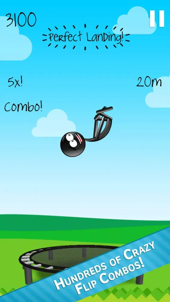 Ảnh chụp màn hình của Stickman Trampoline PRO - Extreme Flip Action!