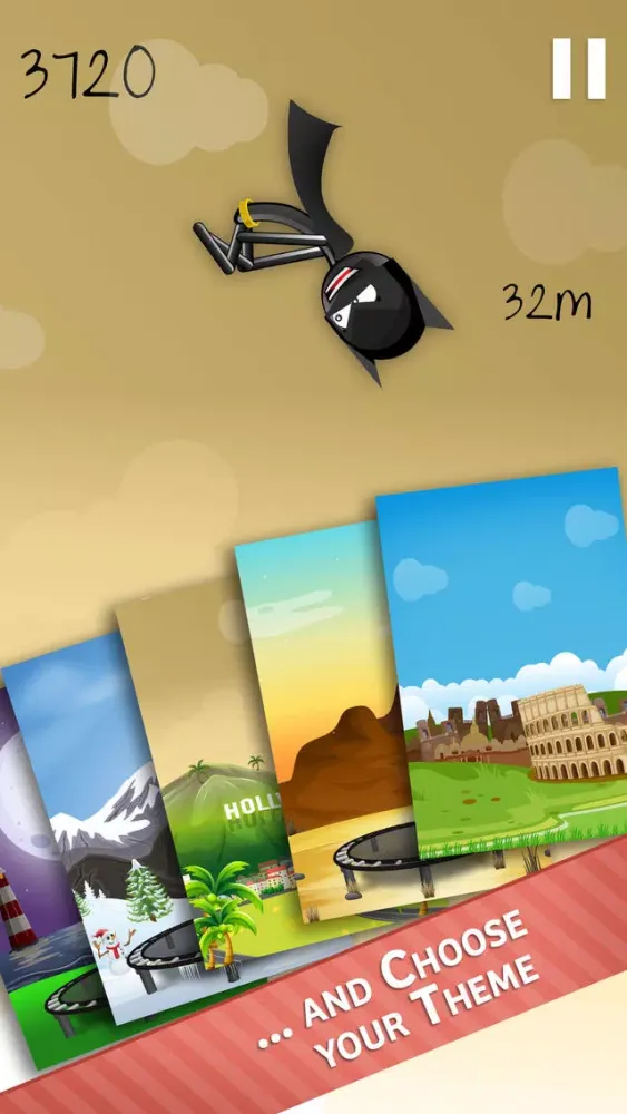 Ảnh chụp màn hình của Stickman Trampoline PRO - Extreme Flip Action!