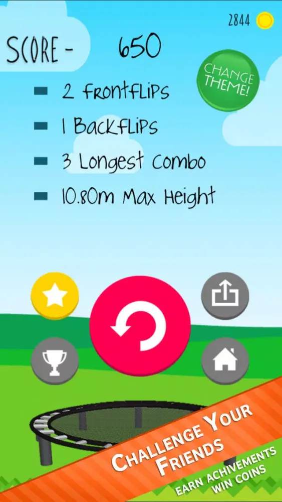 Ảnh chụp màn hình của Stickman Trampoline PRO - Extreme Flip Action!
