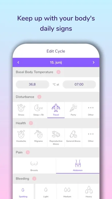 Tangkapan skrin myWonder - Fertility Monitor