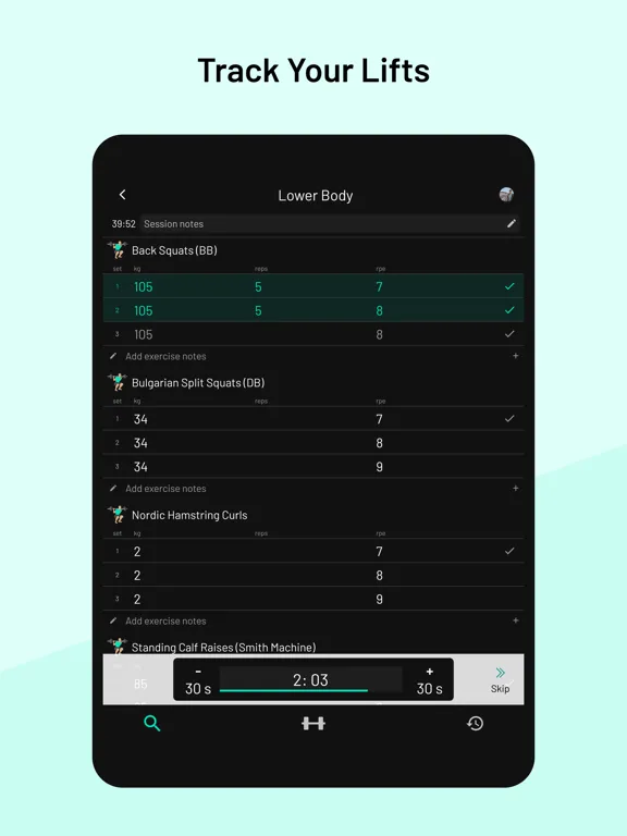 Benchmark: Strength log iPad  Screenshots