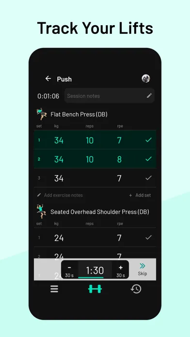 Benchmark: Strength log Screenshots