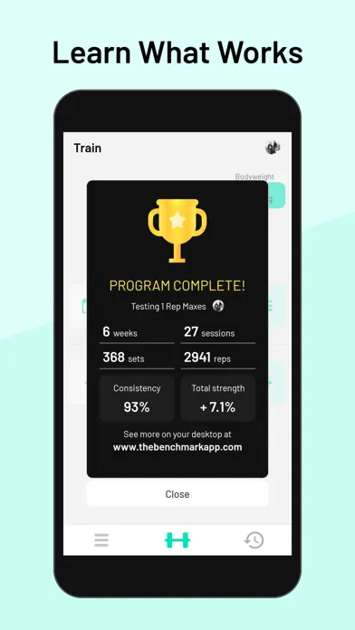 Benchmark: Strength log Screenshots