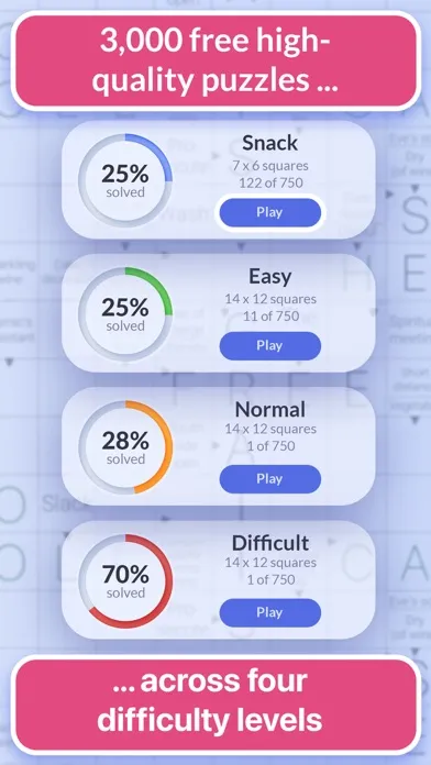 Capturas de tela do Pure Crosswords: Daily Puzzles