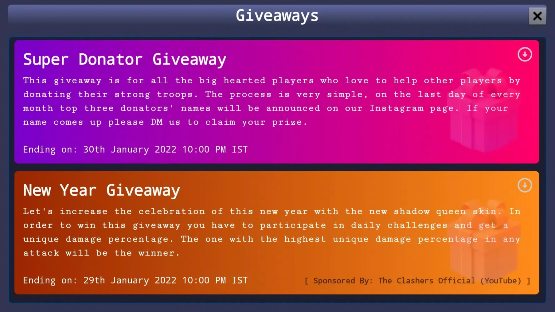 Ảnh chụp màn hình của The Clashers
