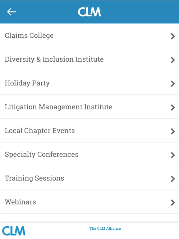 CLM Events iPad  Screenshots