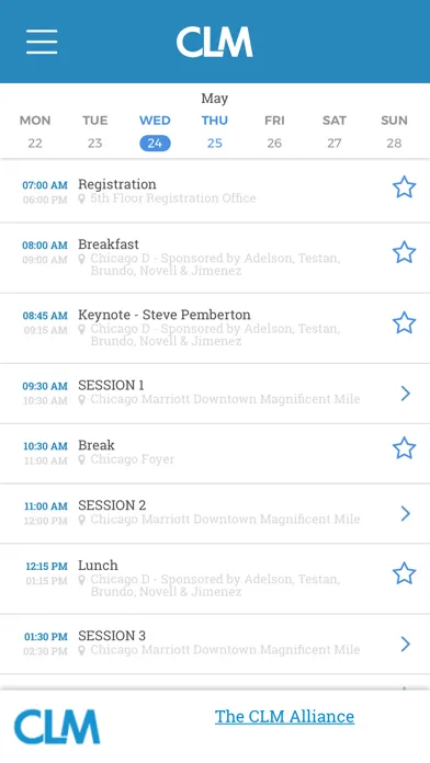 CLM Events Screenshots