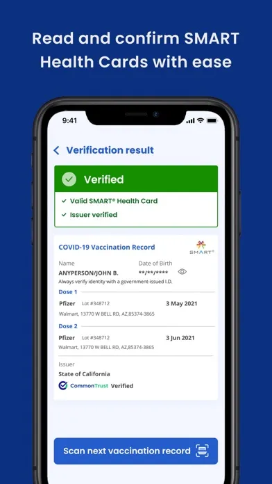 SMART Health Card Verifier Ekran Görüntüleri