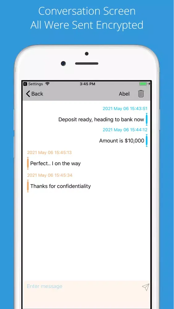 Capturas de tela do Complok Secure Texting
