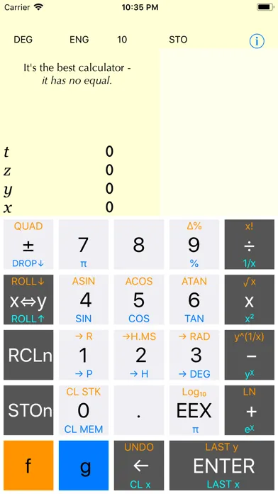 No Equal RPN Calculator سکرین شاٹس