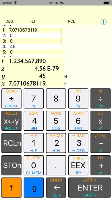 No Equal RPN Calculator سکرین شاٹس