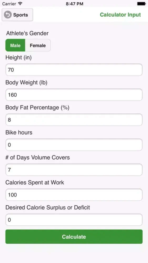 Скриншоты The Core Diet Nutrition Calculator