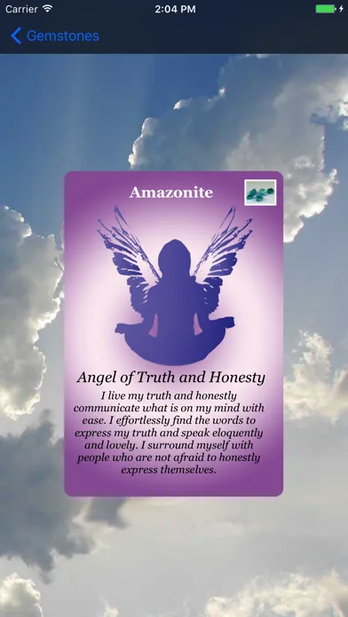 Ảnh chụp màn hình của Angel Gemstone Oracle Cards