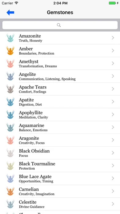 Ảnh chụp màn hình của Angel Gemstone Oracle Cards