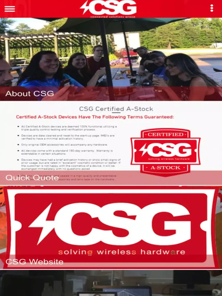 Tangkapan skrin The CSG App iPad 