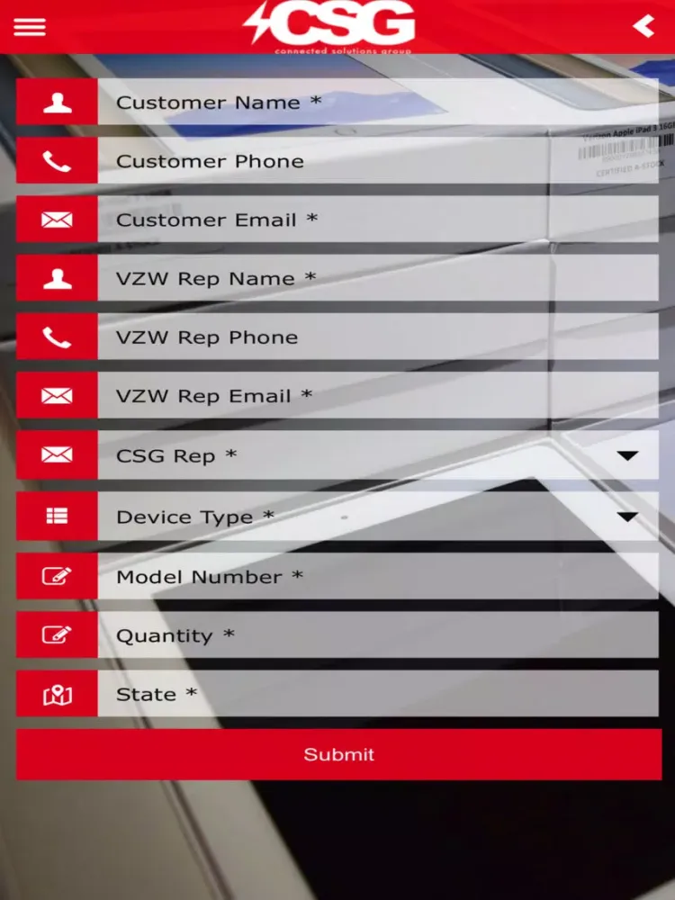Tangkapan skrin The CSG App iPad 
