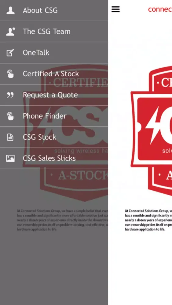 Tangkapan skrin The CSG App