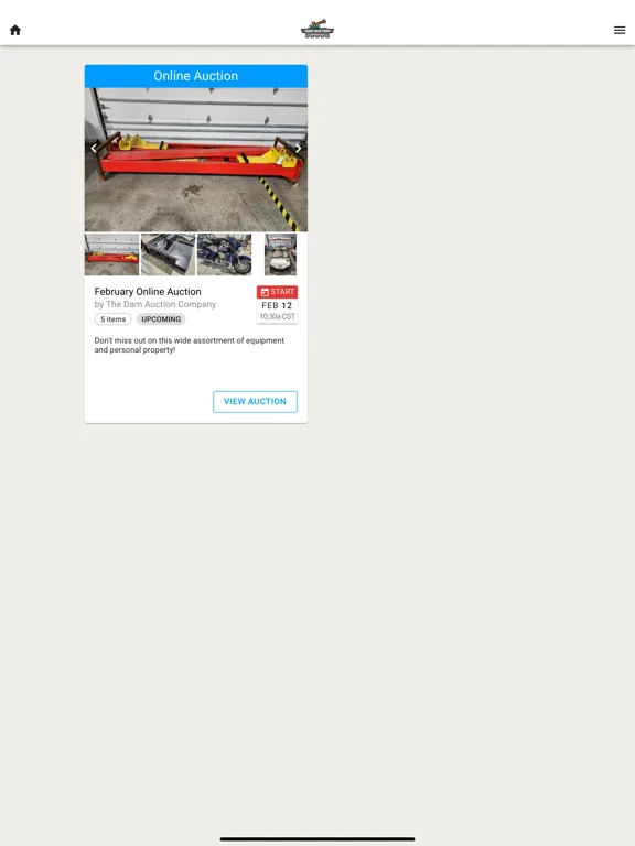 Zrzuty ekranu The Dam Auction Company iPad 