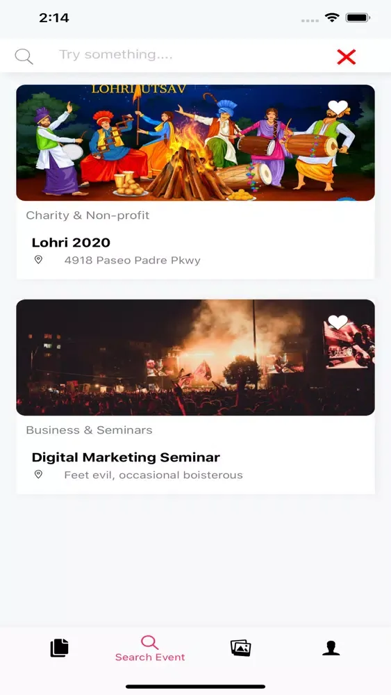 Tangkapan skrin The Desi World Events