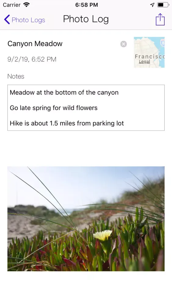 Photo Location Logger Screenshots