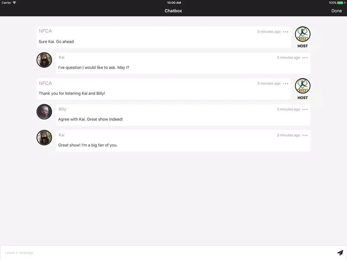 Zrzuty ekranu "The Dirt" NFCA Podcast iPad 