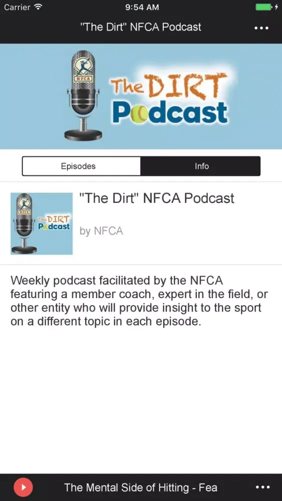 Zrzuty ekranu "The Dirt" NFCA Podcast