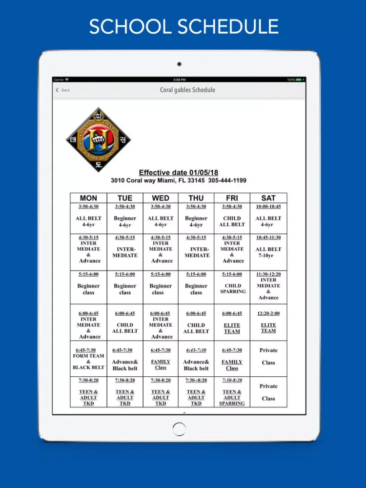 Hwang's Taekwondo (Hwangs TKD) iPad 應用截圖