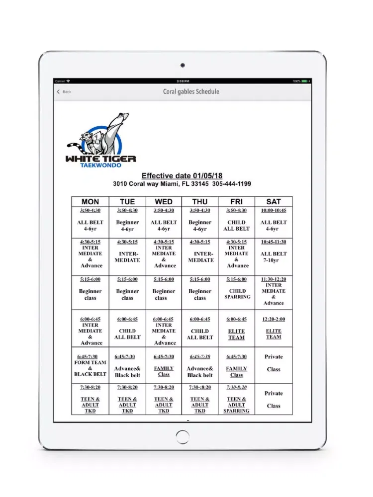 White Tiger TKD iPad 应用截图
